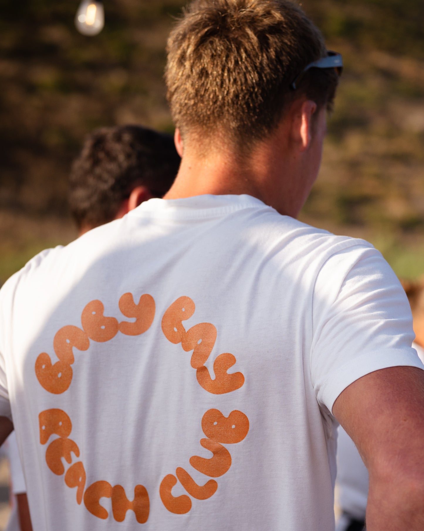 Baby Bay Beach Club white t-shirt, back logo